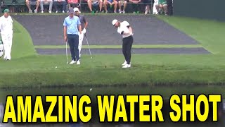 Tommy Fleetwood amazing water shot at Masters