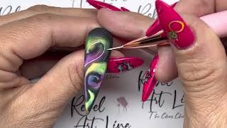 Neon pigment splash Nails