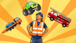 Fire Trucks Tow Trucks and Garbage Trucks | Handyman Hal Big Trucks | Fun Videos for Kids