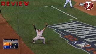 Sandoval catch last out San Francisco Giants champions Win Royals World series 2014 [REVIEW]