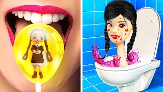 Wednesday Addams VS Skibidi Toilet Challenge 😱🚽 *Crazy Doll Hacks and Gadgets! MUST TRY*