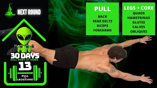 Home Dumbbell Pull Legs Core Workout | 30 Days of Full Body Training At Home With Dumbbells - Day 13