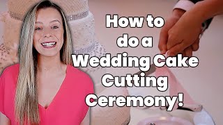 How to Cut a Wedding Cake [Bride and Groom]