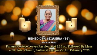 Final Journey of Benedicta Sequeira (86) | 08.02.2025 | St. Peter's Church, Barkur