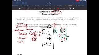 Markdown/percent decrease with Mr. D