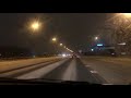 blik vanuit de auto over de met sneeuw bedekte snelweg amsterdam a4 7 februari 2021