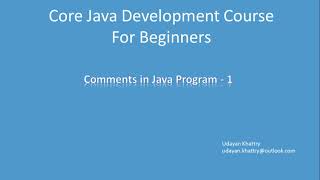 05. Comments In Java Program-1