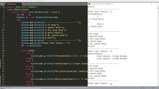 Java - do while loop - Practical demonstration with Menu Driven Help of Control Statements