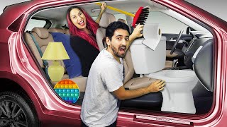 TRANSFORMAMOS NOSSO CARRO EM UMA CASA | Gabriel e Shirley 2.0