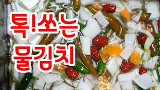 시원한 물김치, 톡! 쏘는 물김치, 사이다 같은 물김치 , 시원한 여름 동치미식 물김치 #물김치   #무 물김치