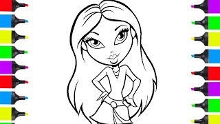 How To Draw Fashion Girl Bratz Doll Easy | Coloring Pages For Kids| Learn How To Draw