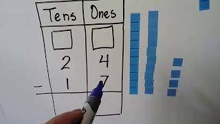 Grade 2 Math  6.4, Using models to subtract  (two-digit numbers)