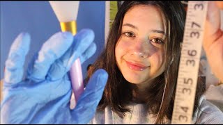 ASMR Taking Notes on Your Face & Asking Questions (face touching, latex gloves,