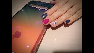 e-nail指彩教學~ 暈染格紋by 潘潘