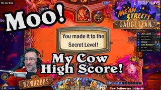 Secret Cow Level in The Dark Wanderer Tavern Brawl ~ Mean Streets of Gadgetzan ~ Hearthstone