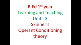 skinner operant conditioning theory | B.F.Skinner operant conditioning theory in tamil