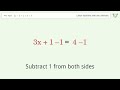 Solve 2x-2+x+3=4: Linear Equation Video Solution | Tiger Algebra