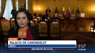 Edmundo González fue recibido por el presidente Daniel Noboa en el Palacio de Carondelet