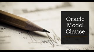 Oracle Model Clause