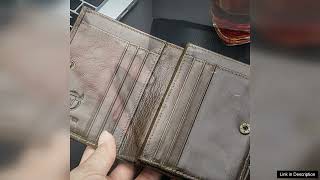 BULLCAPTAIN Genuine Leather Wallet for Men Retro Large Capacity Wallet RFID Blocking Review