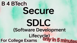 Secure SDLC || Secure Software Development life Cycle || Secured Computing