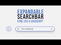 How to Create Expandable Search Bar Using HTML CSS & Javascript | Search Box HTML & CSS| #RuncodeNow