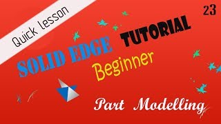 Solid edge tutorial - 23 - MIRROR COPY PART.