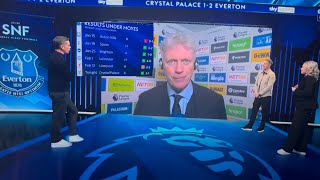 CRYSTAL PALACE 1-2 EVERTON/DAVID MOYES REACTION AFTER PALACE WIN,IMPACTS AT EVERTON SO FAR