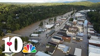 Drone footage shows much of downtown Newport underwater after Hurricane Helene impact