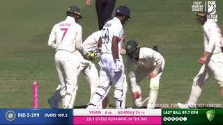 wade uses antimidation tactics against R ashwin ( Aus vs Ind ) 3rd test. Day 5