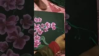 orchid flower painting with acrylic colour| one stroke panting #shorts