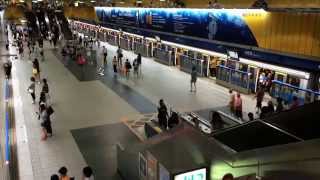 Evening crowds at Taipei City Hall MRT station.