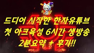 [한자] 드디어 시작한 첫 6시간 생방송 2분요약 + 후기 영상 [한자플스토리]