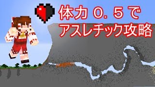 「HALF HEART RACE」体力0 5！？瀕死状態で鬼畜アスレチック！【Minecraft ゆっくり実況プレイ】