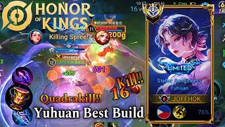 Quardakill!!: Yuhuan's Mid Lane Domination Strategy Gameplay for Honor of Kings