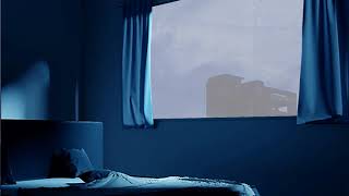 Thriller music background with moon rain & cloud: Relax, sleep, relax, meditation music: fall asleep