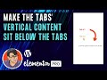 Elementor - Make the Tabs' Vertical Content sit below the Tabs with FREE CSS Code