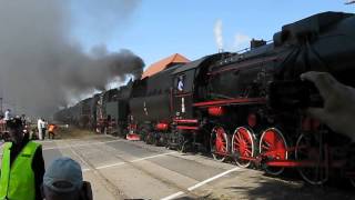 Парад паровозов в Польше. Parade of steam locomotives in Poland.