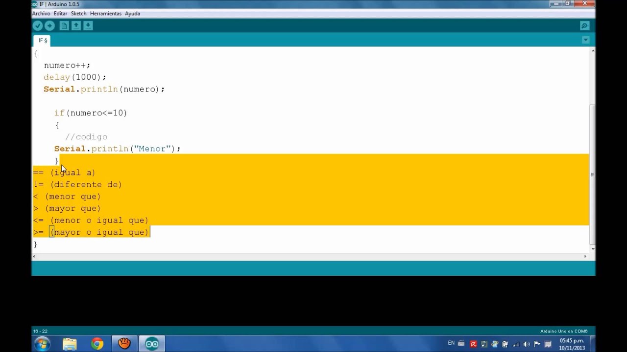 Arduino Tutorial 4: If + Comparadores - YouTube