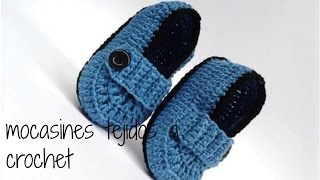 mocasines tejidos a crochet para bebe