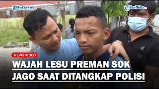 Wajah Lesu Preman Sok Jago yang Pukuli Pengemudi Taksol saat Ditangkap Polisi!