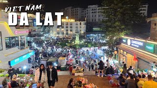 Da Lat Vietnam, Visit Da Lat Night Market, Experience Vietnamese Street Food - 4K Virtual Travel