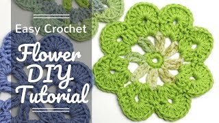 Easy Crochet Flower DIY Tutorial - How to Crochet a Large Flower