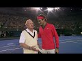 a legendary warm up with federer u0026 laver australian open