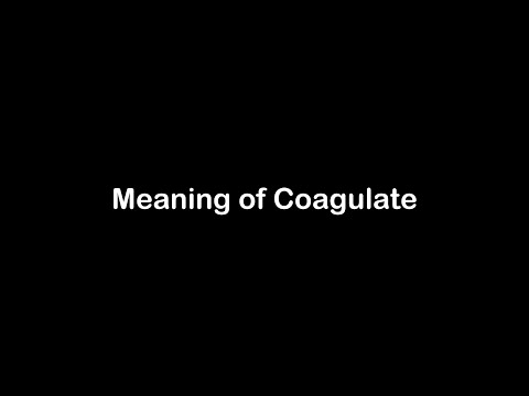 How do you use coagulate in a sentence?