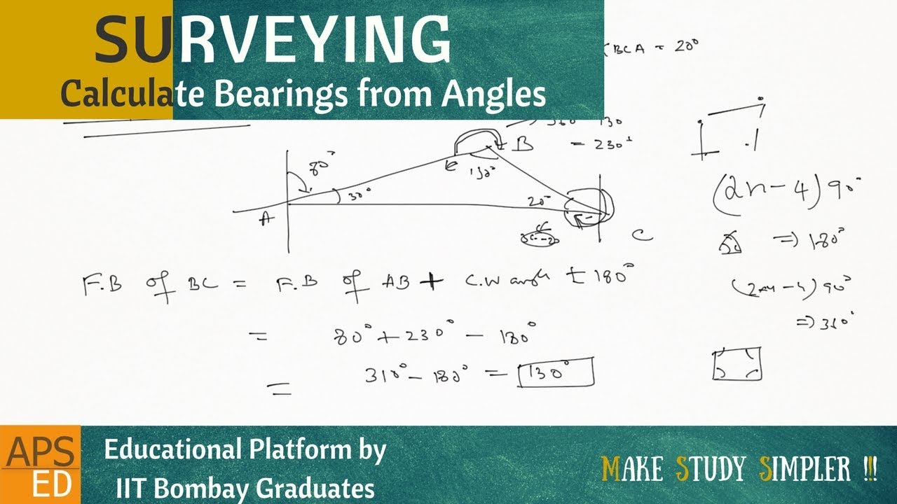 Calculate Bearings From Angles | Surveying - YouTube