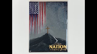 How I Painted A Patriotic Flag With The Hope of The Cross - Acrylic Painting