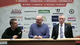 Pressekonferenz zum Spiel ESV Kaufbeuren vs. Dresdner Eislöwen (14. Spieltag 24/25). Endstand 5:2