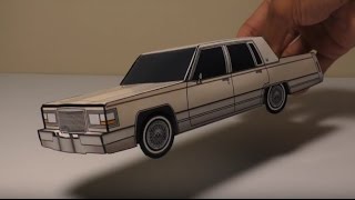 JCARWIL PAPERCRAFT 1992 Cadillac Brougham (Building Paper Model Car)