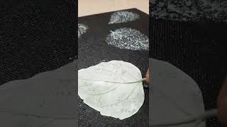 leaf painting on canvas ✨ leaf print | #art #painting #shorts